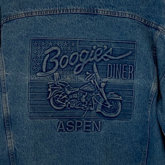 Boogie's Diner Vintage Denim Lined Jacket Aspen CO - Picture 1 of 6